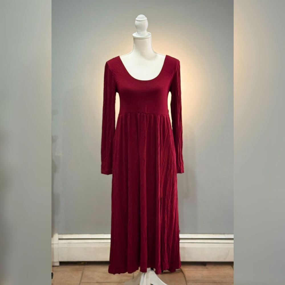 Brick Red A New Day Scoop Neck L/S Dress Size M EUC